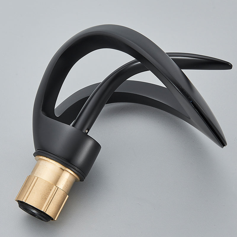 Waterfall Basin Mixer · Matte Black — Origin Series · Form 02