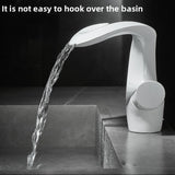 Curve Waterfall Basin Mixer · Pearl White — Arc Series · Form 05