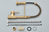 Pull-Down Kitchen Faucet · Brushed Brass — Origin Series · Form 01