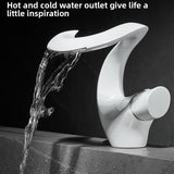 Curve Waterfall Basin Mixer · Pearl White — Arc Series · Form 05