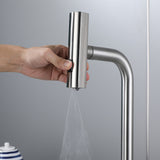 Multi-Mode Waterfall Kitchen Mixer · Brushed Steel  — Origin Series · Form 04