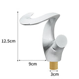 Curve Waterfall Basin Mixer · Pearl White — Arc Series · Form 05