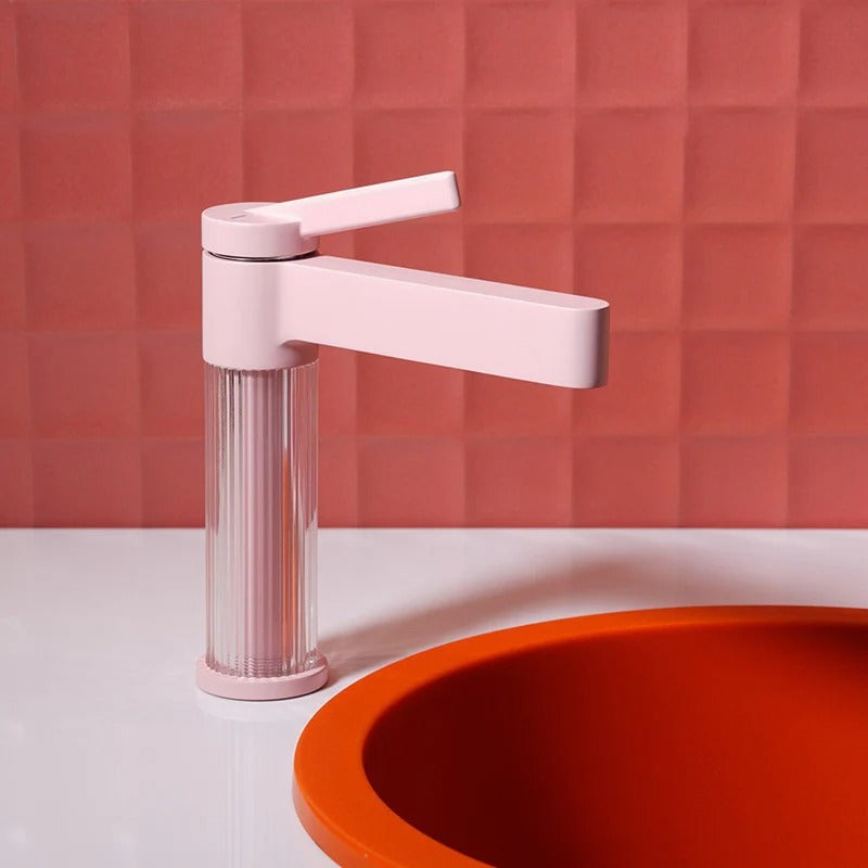 Crystal Base Basin Mixer · Dusty Pink — Studio Colors · Form 03