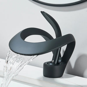 Waterfall Basin Mixer · Matte Black — Origin Series · Form 02