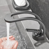 Loop Cascade Basin Mixer · Matte Black — Arc Series · Form 07