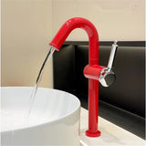 Tall Gooseneck Basin Mixer · Lacquer Red — Studio Colors · Form 02