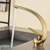 Crescent Apothecary Basin Mixer · Antique Brass — Arc Series · Form 10