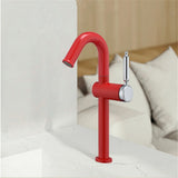 Tall Gooseneck Basin Mixer · Lacquer Red — Studio Colors · Form 02
