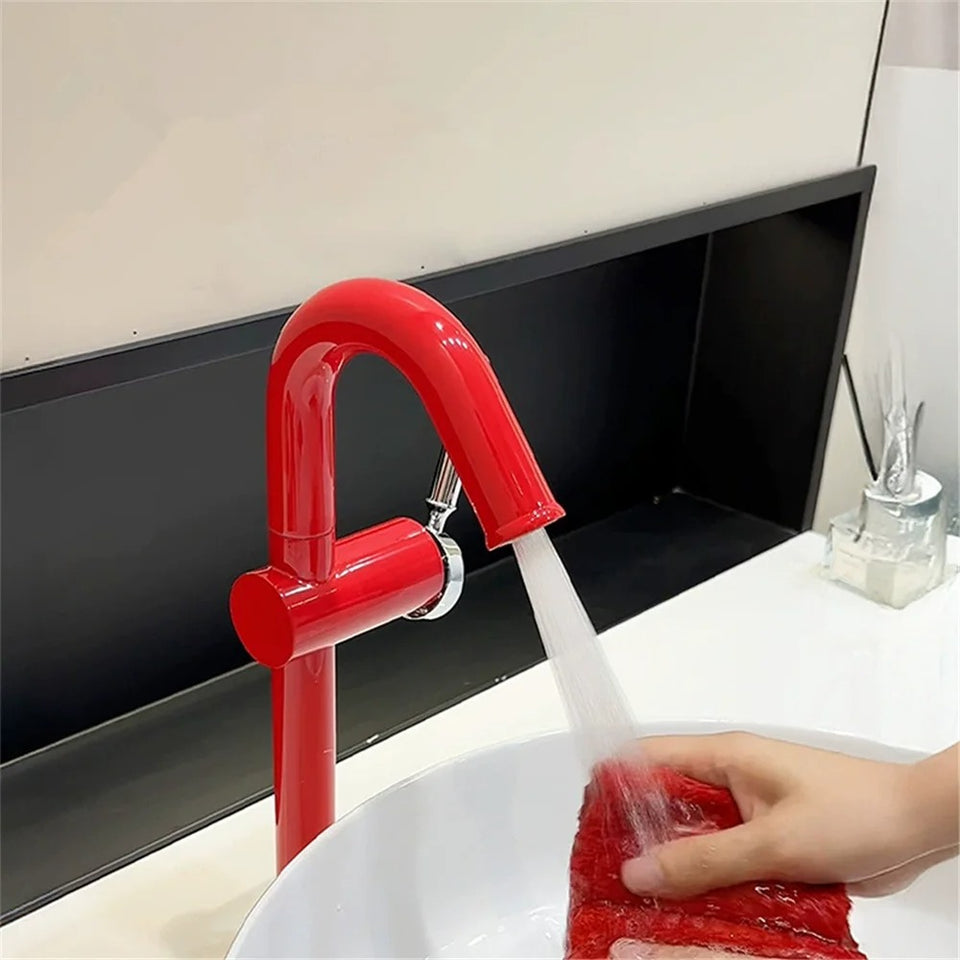 Tall Gooseneck Basin Mixer · Lacquer Red — Studio Colors · Form 02