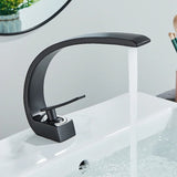 Arched Crescent Basin Mixer · Matte Black — Origin Series · Form 06