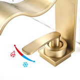 Wave Waterfall Basin Mixer · Brushed Gold — Arc Series · Form 02