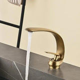 Crescent Apothecary Basin Mixer · Antique Brass — Arc Series · Form 10