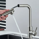 Architectural Pull-Out Kitchen Mixer · Brushed Steel — Origin Series · Form 03