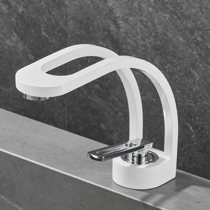 Loop Cascade Basin Mixer · Matte Black — Arc Series · Form 07