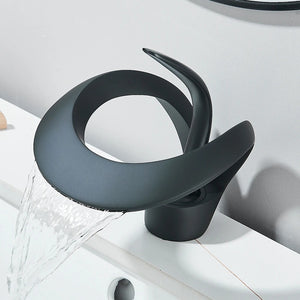 Waterfall Basin Mixer · Matte Black — Origin Series · Form 02