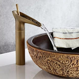 Heritage Waterfall Basin Mixer · Antique Brass — Arc Series · Form 04
