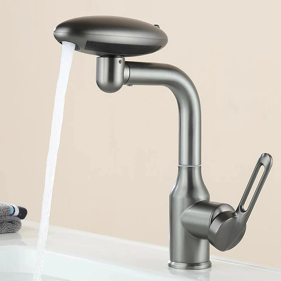 Multi-Mode Spa Basin Mixer · Brushed Steel — Origin Series · Form 09