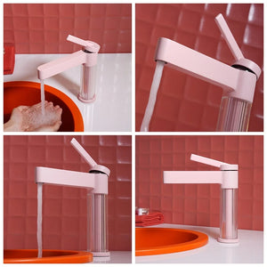 Crystal Base Basin Mixer · Dusty Pink — Studio Colors · Form 03