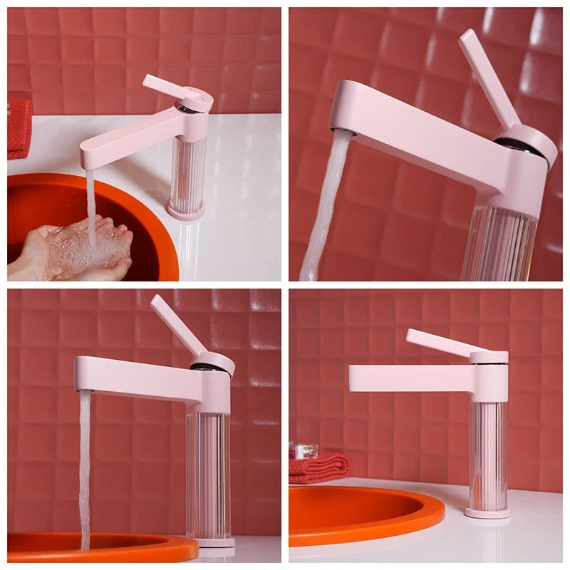 Crystal Base Basin Mixer · Dusty Pink — Studio Colors · Form 03