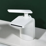 Block Cascade Basin Mixer · Soft White — Arc Series · Form 06