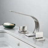Twin Handle Cascade Basin Mixer · Polished Gold — Arc Series · Form 09