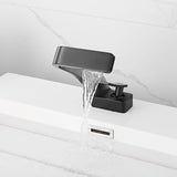 Wide Cascade Basin Mixer · Matte Black — Origin Series · Form 07