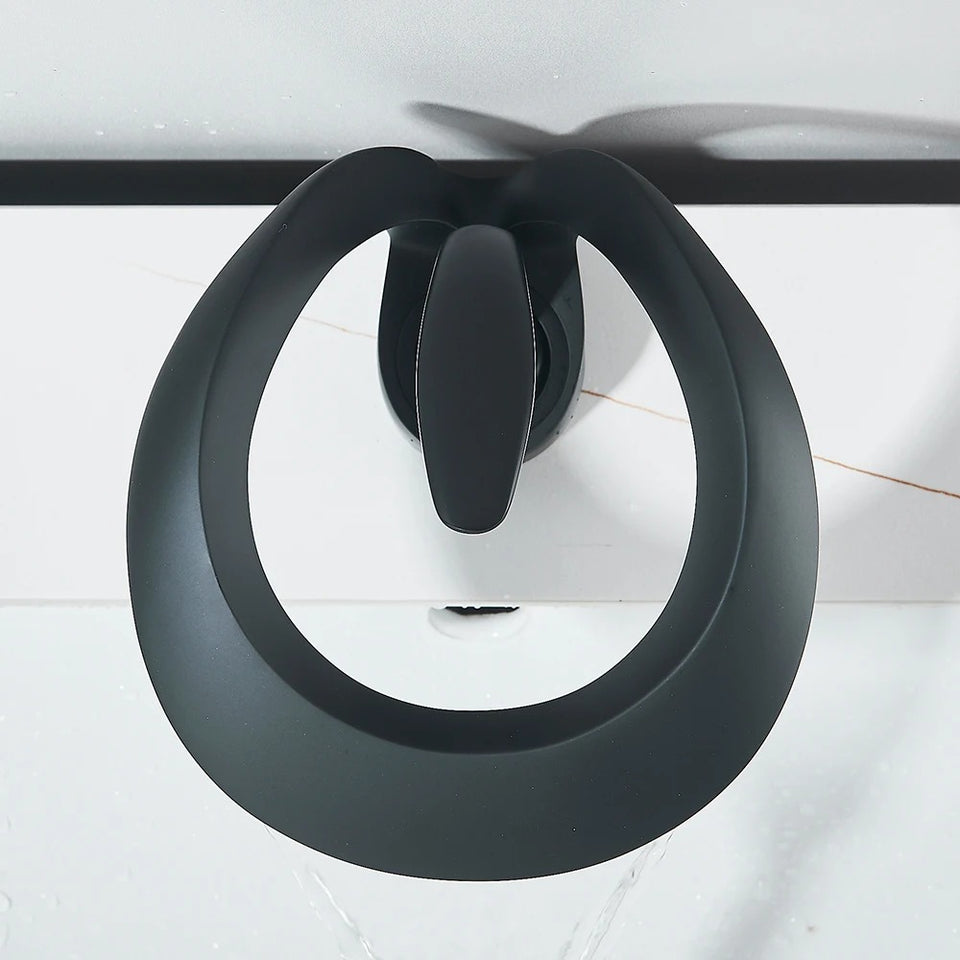 Waterfall Basin Mixer · Matte Black — Origin Series · Form 02