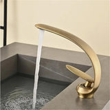 Crescent Apothecary Basin Mixer · Antique Brass — Arc Series · Form 10