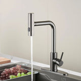 Multi-Mode Waterfall Kitchen Mixer · Brushed Steel  — Origin Series · Form 04
