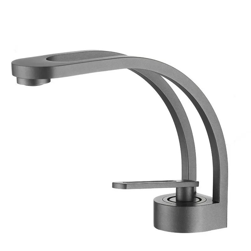 Loop Cascade Basin Mixer · Matte Black — Arc Series · Form 07