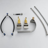 Twin Handle Cascade Basin Mixer · Polished Gold — Arc Series · Form 09