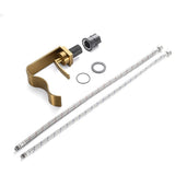 Wave Waterfall Basin Mixer · Brushed Gold — Arc Series · Form 02