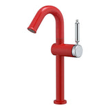 Tall Gooseneck Basin Mixer · Lacquer Red — Studio Colors · Form 02